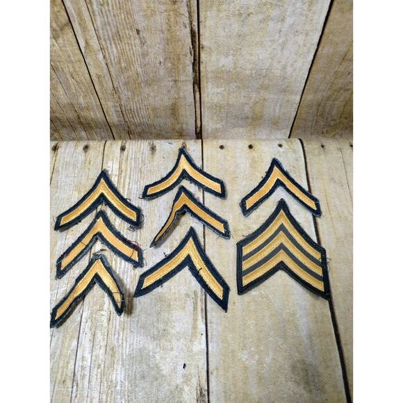 7 Patches Set War US Army PFC Private First Class Rank Stripes Chevron - Picture 5 of 5